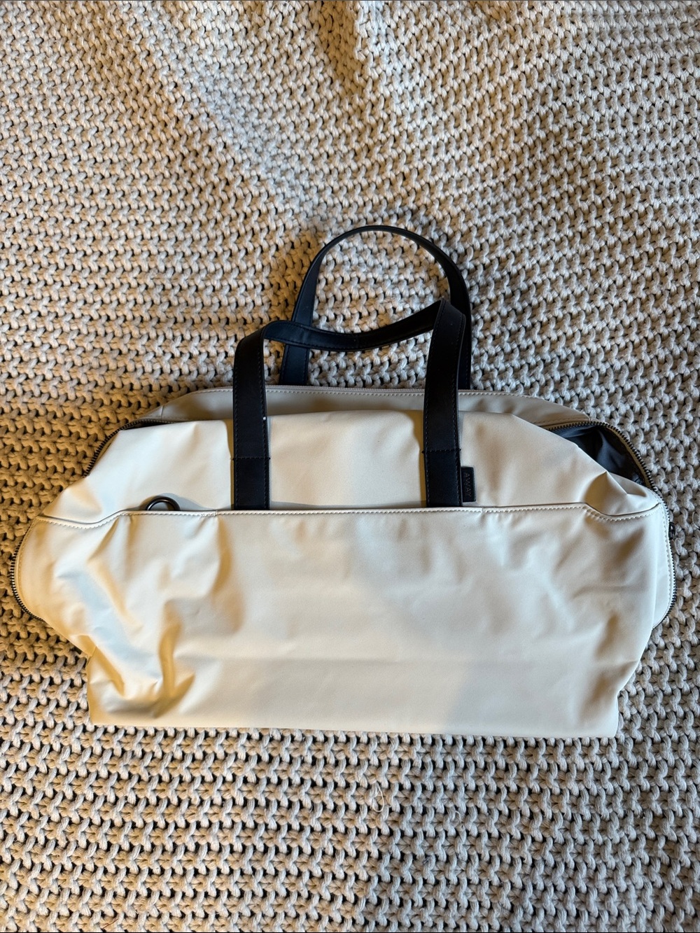 Cream and Black Women’s Weekender Tote Bag